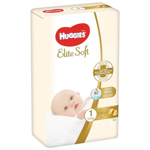 фото Huggies подгузники Elite Soft 1 (3-5 кг) 50 шт.