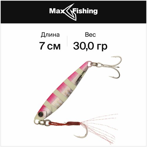 фото Блесна колеблющаяся major craft jigpara standard 30гр #026 zebra pink