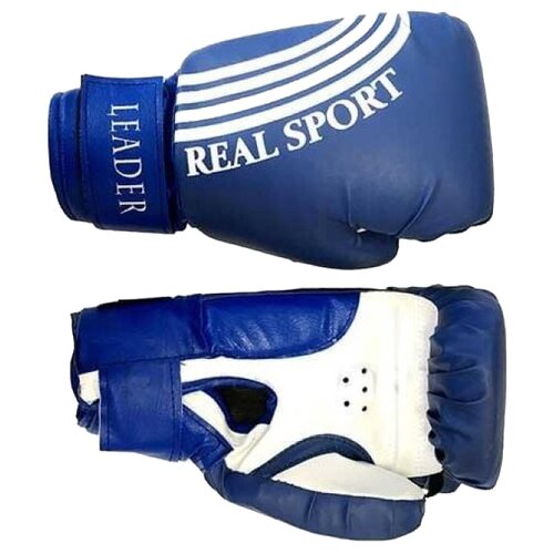 фото Боксерские перчатки realsport leader синий 12 oz