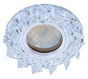 Ecola DL1661 MR16 GU5.3 светильник Стекло Круг со стразами зеркало/Хром 42x95 FE16RNECB (арт. 637615)