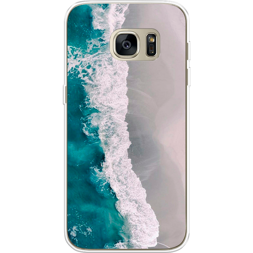 Силиконовый чехол на Samsung Galaxy S7 edge / Самсунг Галакси С 7 Эдж Бирюзовые волны пластиковый чехол life волны на samsung galaxy s7 самсунг галакси с 7