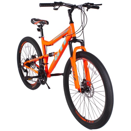 Велосипед подростковый 26 GTI двухподвесный 21 скорость оранжевый 1450000₽