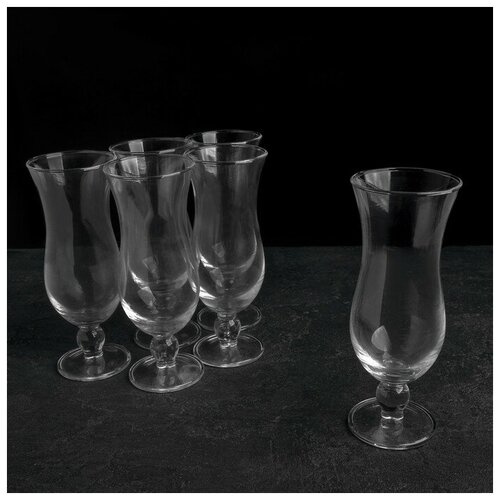Набор бокалов стеклянных харрикейн «Овация», 400 мл, 8×21 см, 6 шт