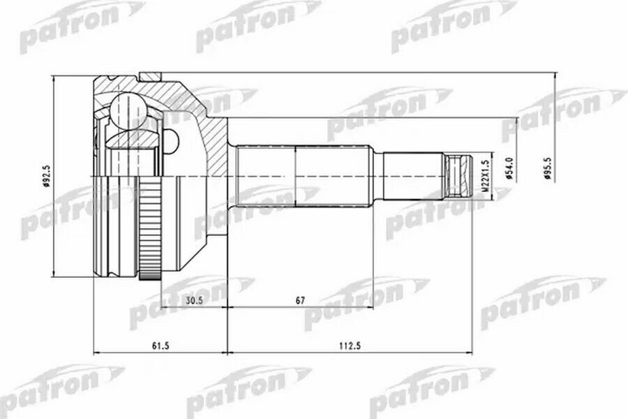 Шрус Наружн К-Кт Chrysler Pacifica 04-08 - С Abs PATRON арт. PCV6751