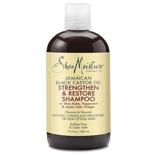 Shea Moisture шампунь Jamaican black castor oil Strengthen & Restore, 384 мл крем для укладки волос shea moisture крем для укладки волос смягчающий jamaican black castor oil strengthen and restore smoothie cream