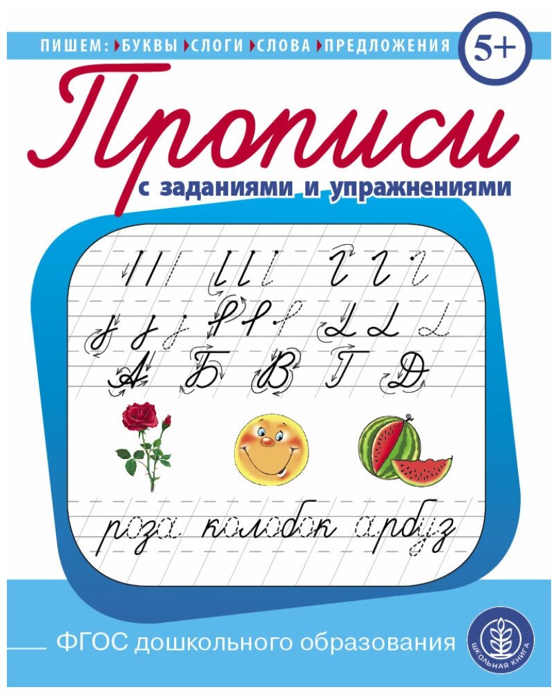 Прописи с заданиями и упражнениями. Пишем буквы, слоги, слова, предложения. ДО - фото №1