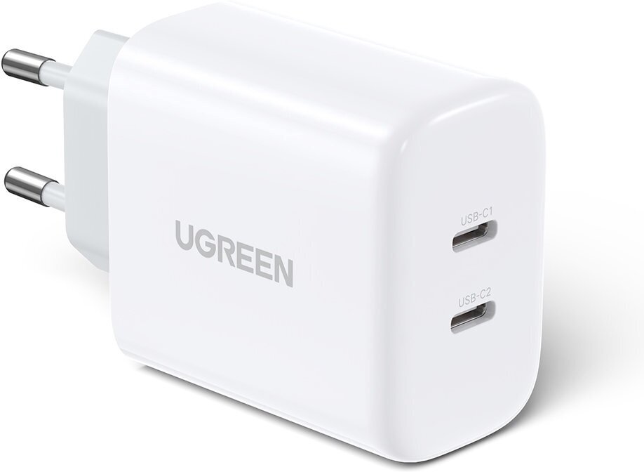 Сетевое зарядное устройство Ugreen CD 243 USB-C+USB-C 20W+20W PD Fast Charger цвет белый (10343)