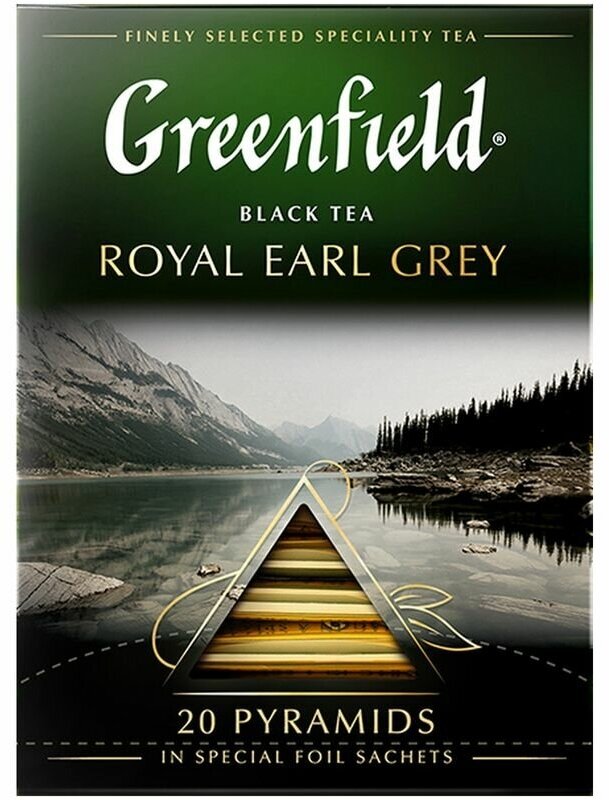 Чай Greenfield Royal Earl Grey чёрный цитрус-бергамот в пирамидках, 20х2г