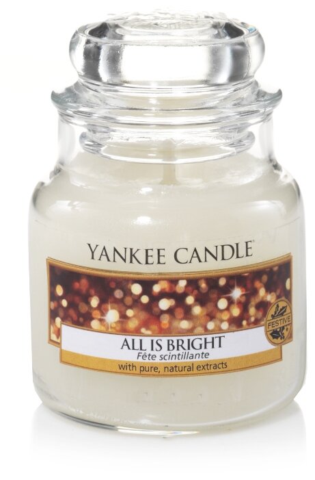 Yankee Candle / Свеча маленькая в стеклянной банке Светло и Ярко All is bright 104гр / 25-45 часов