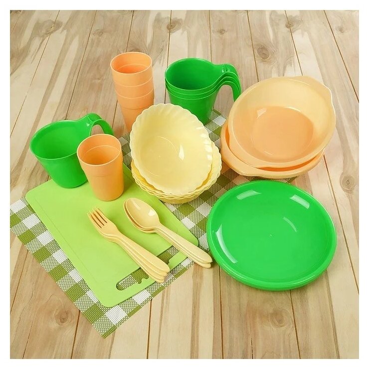 Набор посуды для пикника из 30 предметов на 4 персоны АП180 - фотография № 3