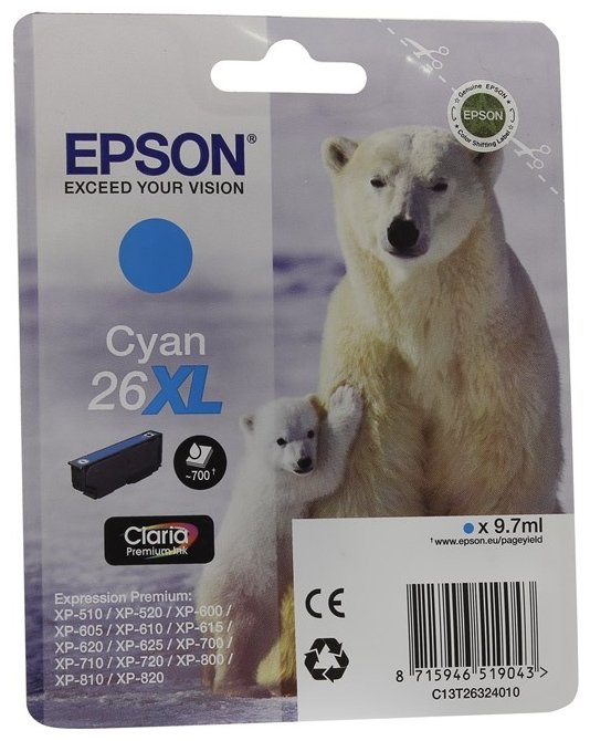 Epson Картридж Epson 26XL Cyan C13T26324010