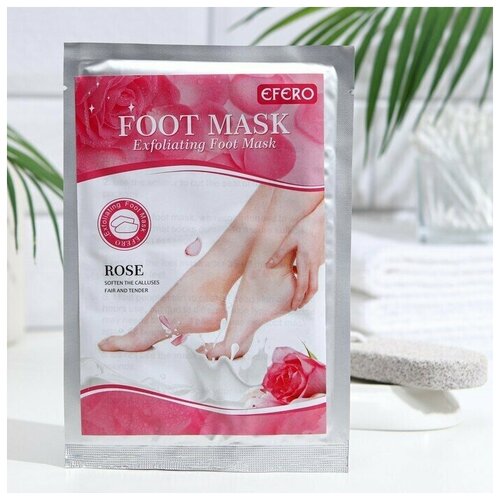 Отшелушивающая маска-носки для ног на основе экстракта розовой розы универсальная 1 пара 750₽