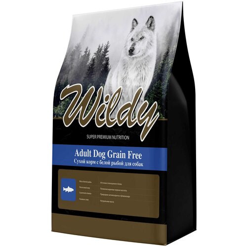 Сухой корм Wildy Adult Dog Grain Free для собак с белой рыбой 3кг