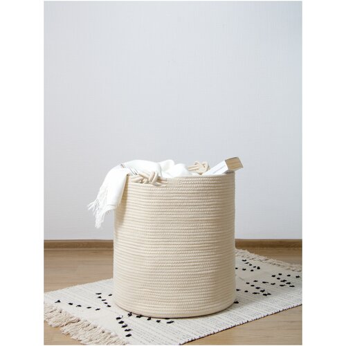 Корзина для белья в ванную, хранение игрушек, вещей, пледов, спортинвентаря, плетеная сканди