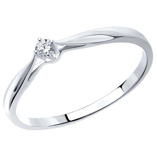 фото Sokolov помолвочное кольцо из белого золота с бриллиантом 1011498, размер 16.5