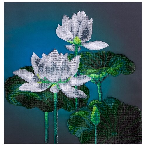 фото Набор для вышивания panna "белый лотос", арт. бн-5004, 27х27 см