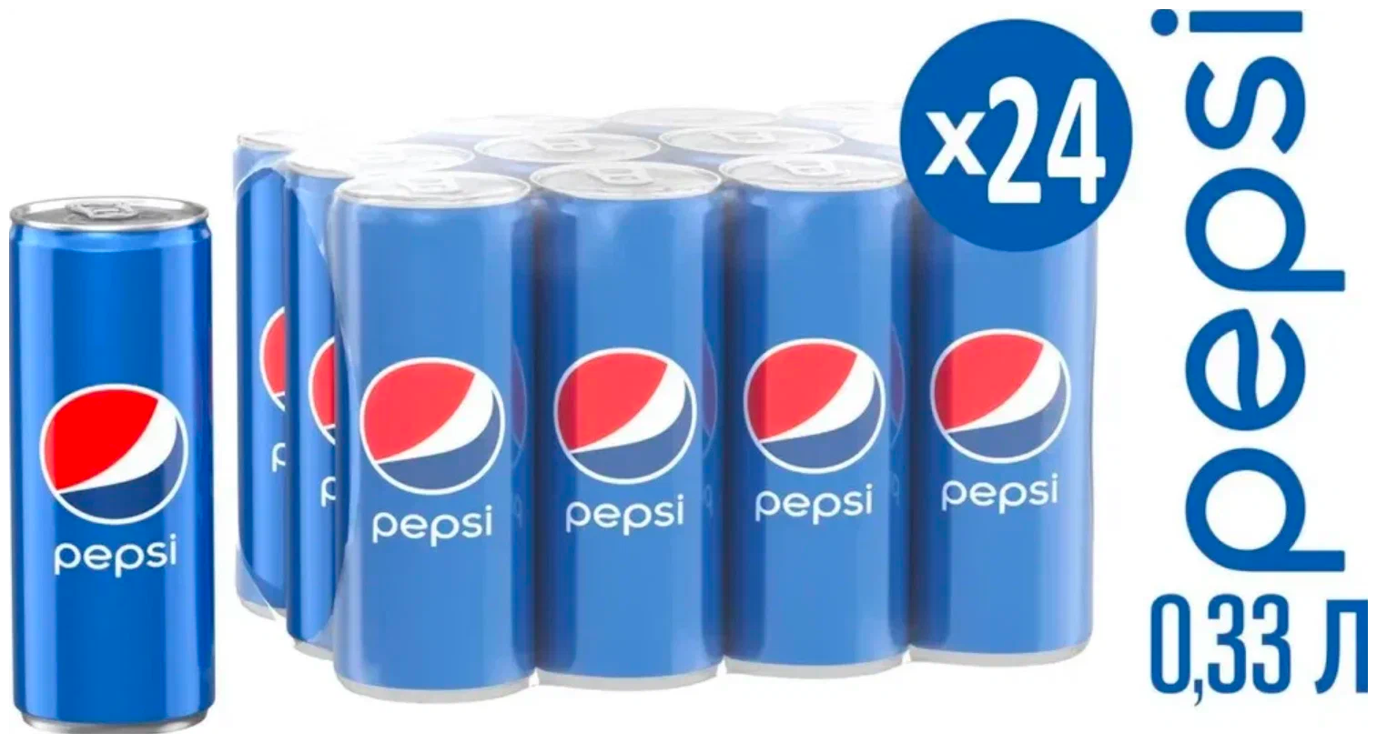 Газированный напиток Pepsi, Польшакола, 0.33 л, металлическая банка, 24 шт.