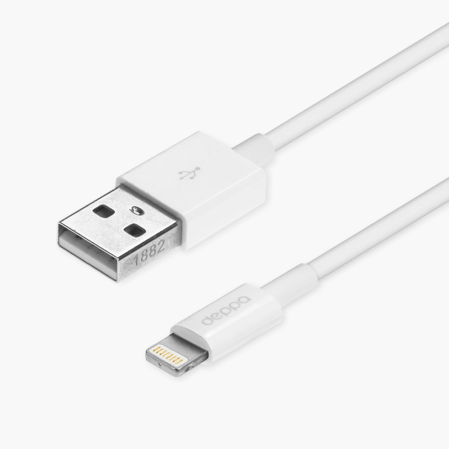 Кабель Deppa Lightning to USB 1,2m white MFI 72128