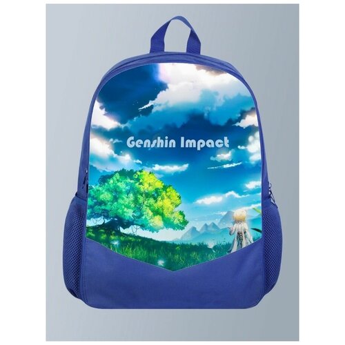 фото Голубой рюкзак с принтом игры геншин genshin impact, рпг - 22 brutbag