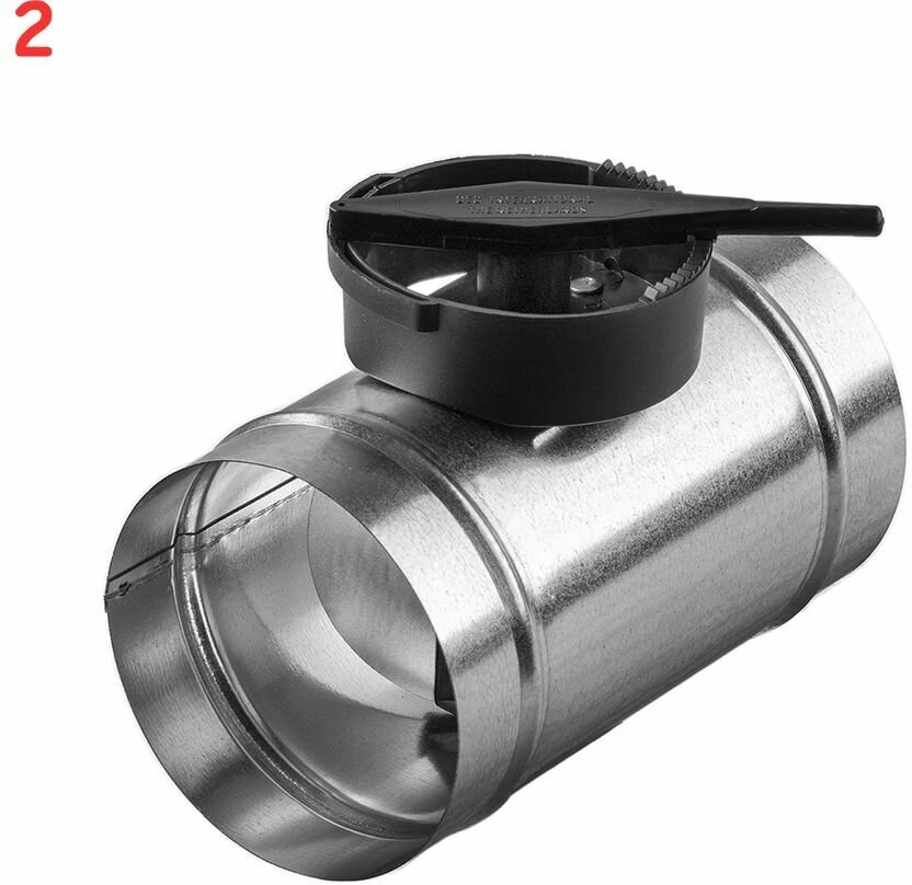 Дроссель-клапан для круглых воздуховодов d100 мм оцинкованный (2 шт.)