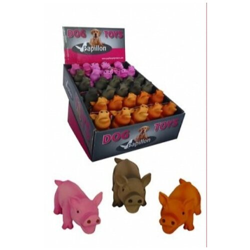 Papillon - Игрушка для собак Цветной поросенок, латекс, 11 см papillon игрушка для собак чудная обезьянка латекс 27 см