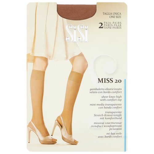 фото Капроновые гольфы Miss 20 den New 2 пары Sisi, 0 ( one size), miele