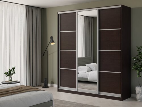 Изображение товара Шкаф купе Матэрна для одежды Венге + зеркало 220 х 58 х 240 см