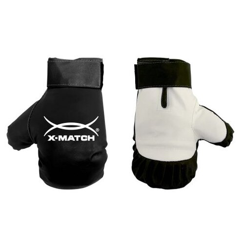 фото Боксерские перчатки X-Match 87730/87729 черный/белый