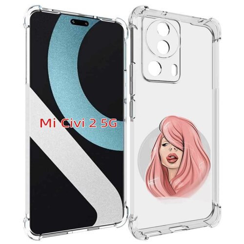 Чехол MyPads лицо-девушки-с-розовыми-волосами женский для Xiaomi Civi 2 задняя-панель-накладка-бампер