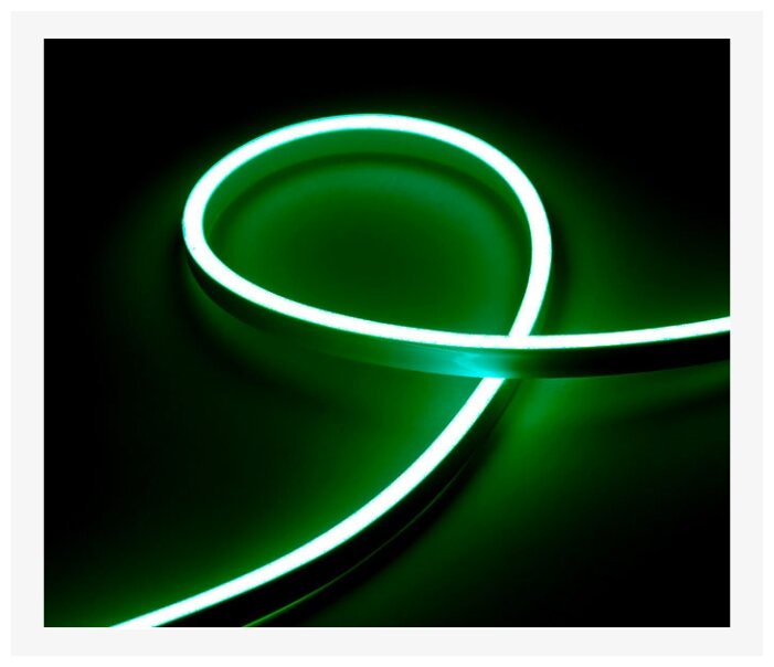 Гибкий светодиодный неон SMD 2835, 120 LED, 220В, 10 Вт, 465 лм, зеленый, тонкий, 8*16 мм, 60 м - фотография № 1