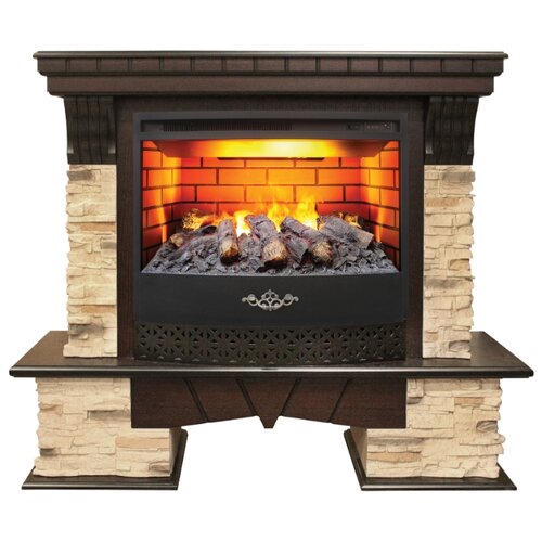 Электрический камин RealFlame Rockland 25,5 + 3D Firestar 25,5 античный дуб электрический камин realflame kellie 25 5 26 firestar 25 5 3d белый камень