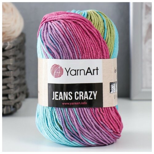 Пряжа Jeans crazy 55% хлопок, 45% акрил 160м/50гр (8211 бир-малин) пряжа jeans crazy 55% хлопок 45% акрил 160м 50гр 8211 бир малин