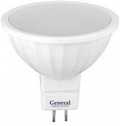 Светодиодная LED лампа General MR16 GU5.3 7W 6500K 6K 50x50 пластик/алюм 632900 (упаковка 16 штук)