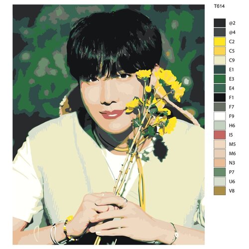 Картина по номерам Т614 60x80 Чон Хосок/Джей-Хоуп (Jung Hoseok/J-Hope), участник группы BTS (БТС) мини дакимакура чон хосок jung hoseok