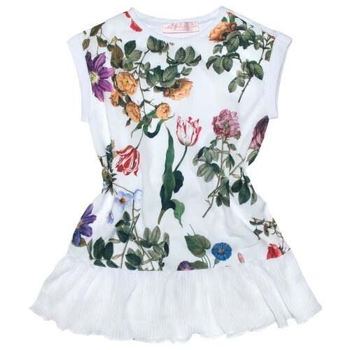 фото Платье mister bon & miss bon размер 128-32, белый/цветы
