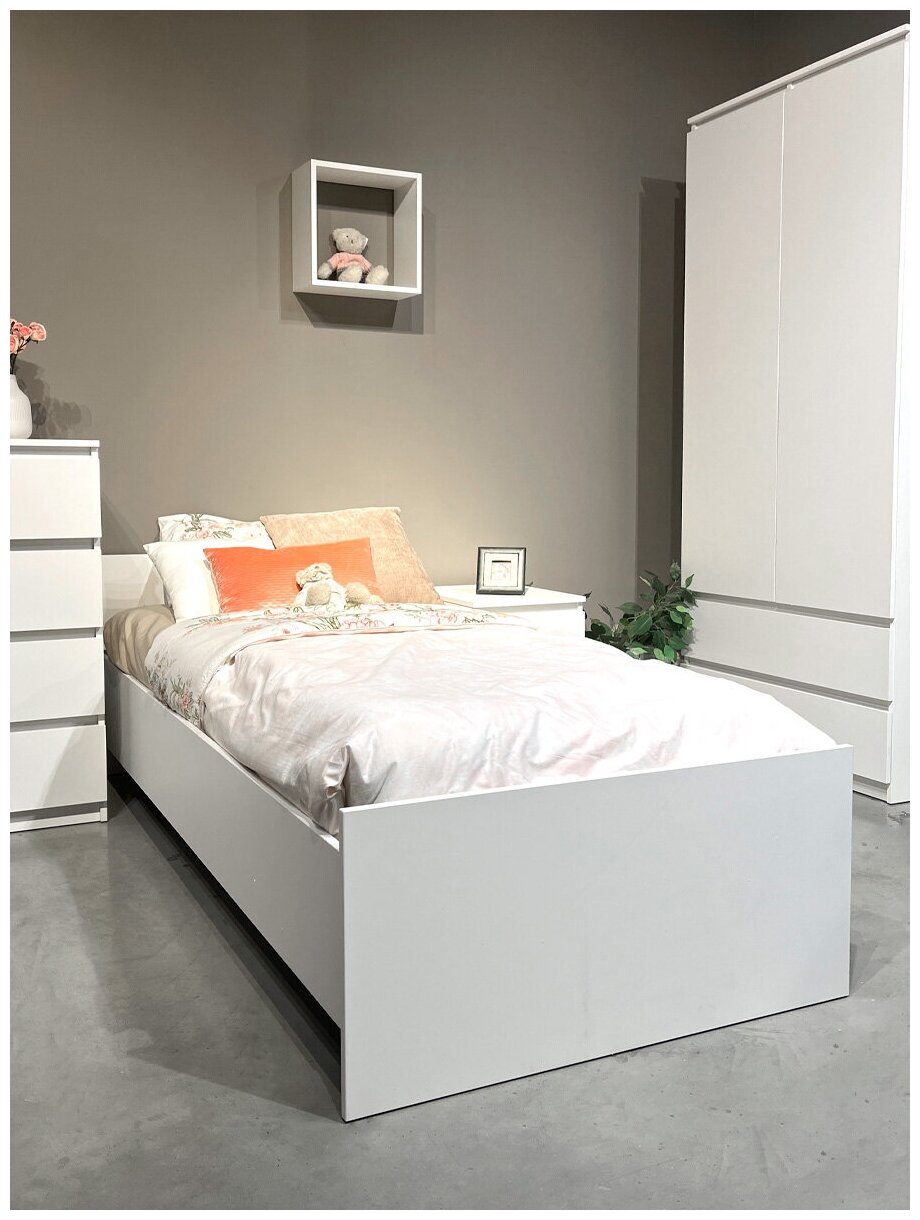 Односпальная кровать в скандинавском стиле, 90х200 см, ROOMIE