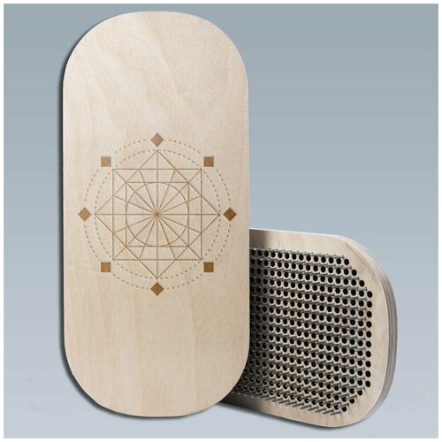 фото Доска садху со статичными гвоздями для йоги овал геометрия узор - 1714 woodart