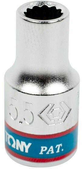 Головка торцевая стандартная двенадцатигранная 1/4", 5,5 мм KING TONY 233055M