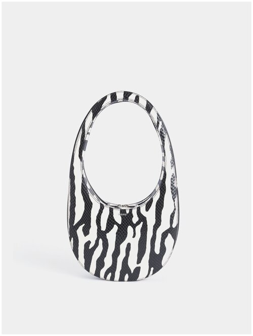 Cумка Coperni Zebra Print Swipe Bag, белый, черный