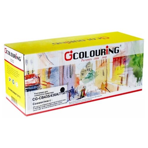 Картридж Colouring CG-CB435/436A/712/713, 2000 стр, черный картридж cb435a cb436a 712 713 для hp laserjet p1005 m1120 p1006 lbp 3010 2000 стр profiline