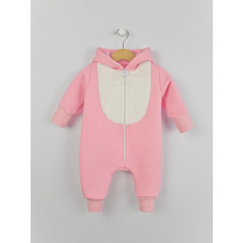 фото Комбинезон babymaya для девочек, на молнии, ушки, размер 74, розовый