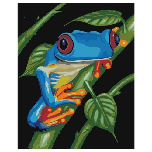 Синяя лягушка Раскраска картина по номерам на холсте синяя рыбка раскраска картина по номерам на холсте
