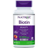 Natrol Biotin Fast Dissolve таб., 10000 мкг, 60 шт., клубника