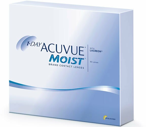 Контактные линзы ACUVUE 1-Day Moist (180 линз) +1.25 R 9.0, однодневные, прозрачные