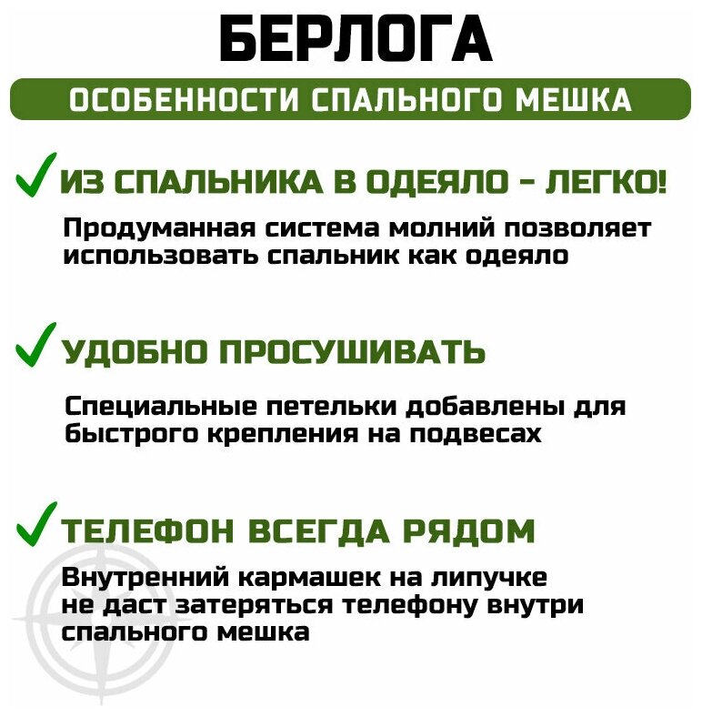 Спальный мешок одеяло Prival Берлога, t extr -15 °С, 220х95, молния слева