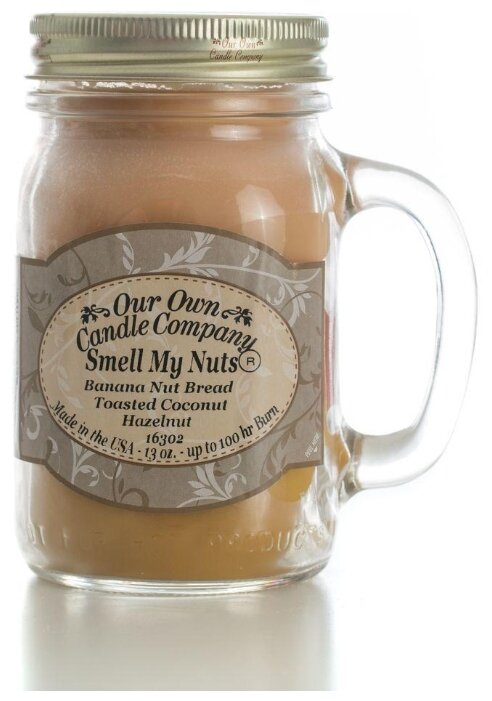 Our Own Candle Company / Свеча большая в стеклянной банке Ореховый микс Smell My Nuts