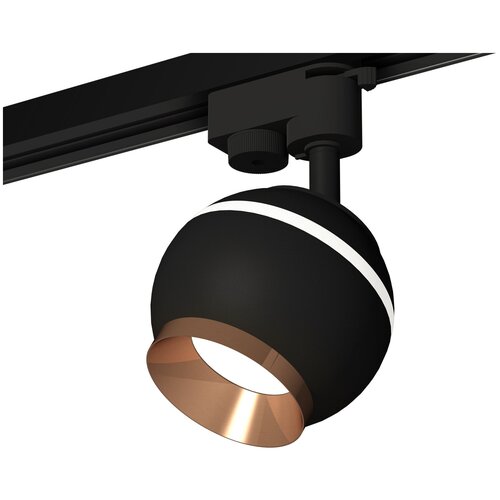 Комплект трекового однофазного светильника с подсветкой XT1102006 SBK/PPG черный песок/золото розовое полированное GU5.3 LED 3W 4200K