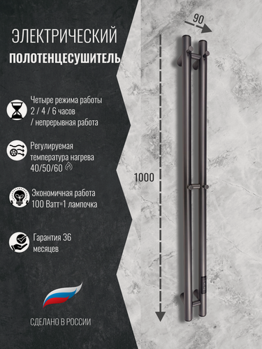Изображение товара Полотенцесушитель Маргроид Inaro-2, электрический, с терморегулятором, графит профильный