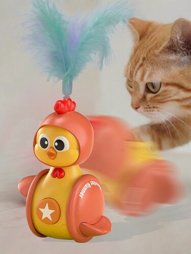 Изображение товара Интерактивная игрушка дразнилка для кошек цыпленок / Игрушки для котят / Товары для котят