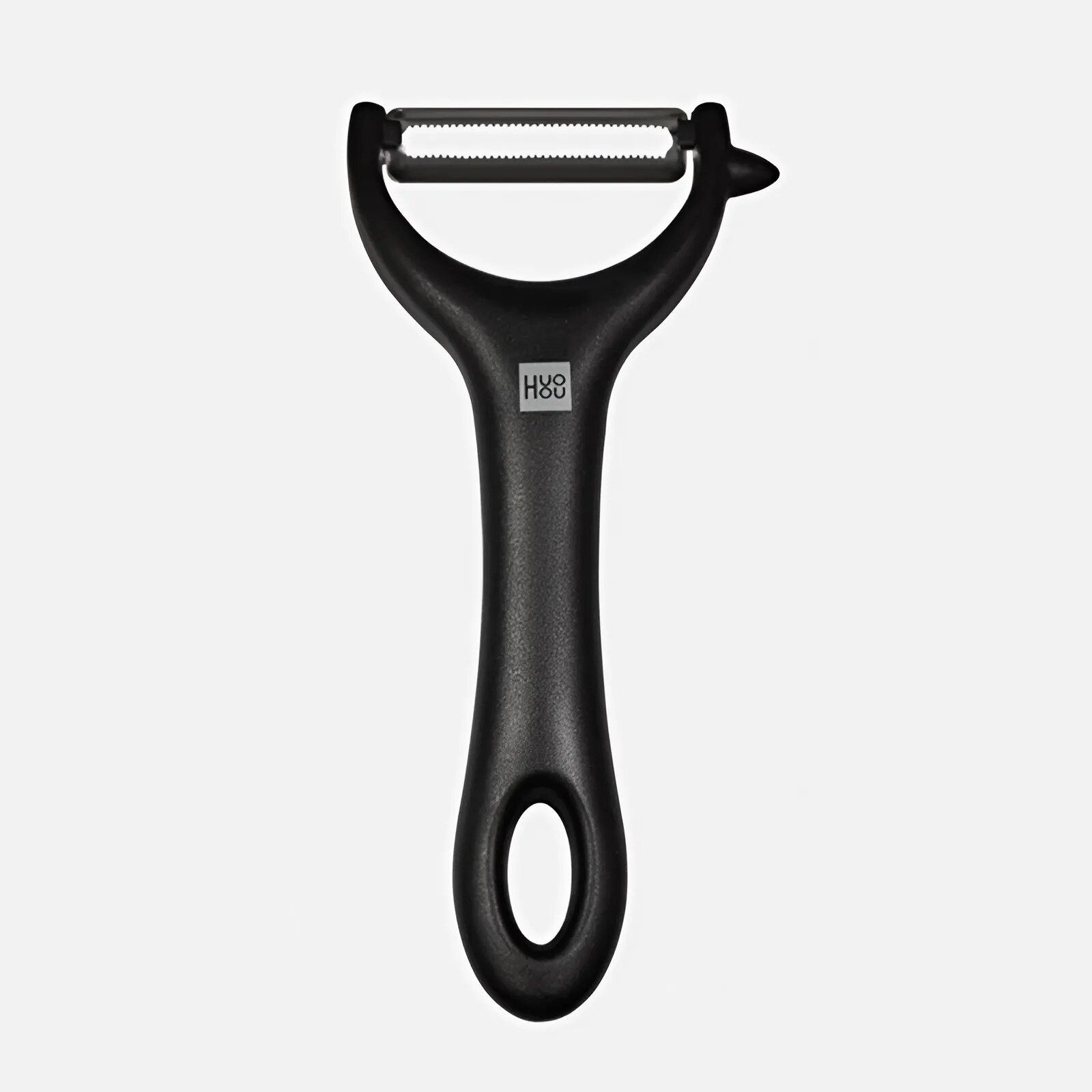 Овощечистка HU0035 Paring Knife черная, зазубренное лезвие из нержавеющей стали титановое покрытие